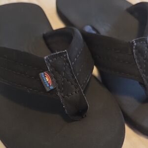 Rainbow Kids Classic Black Flip Flops